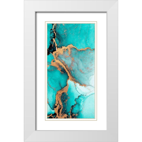 Teal Fashion 1 White Modern Wood Framed Art Print with Double Matting by Allen, Kimberly