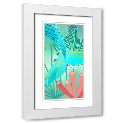 Mermaid Tail 2 White Modern Wood Framed Art Print with Double Matting by Allen, Kimberly