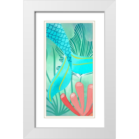 Mermaid Tail 2 White Modern Wood Framed Art Print with Double Matting by Allen, Kimberly