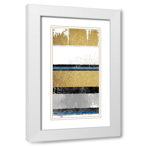 Gorgeous Blue Panel 1 White Modern Wood Framed Art Print with Double Matting by Allen, Kimberly