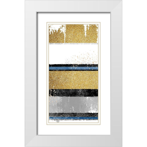 Gorgeous Blue Panel 1 White Modern Wood Framed Art Print with Double Matting by Allen, Kimberly