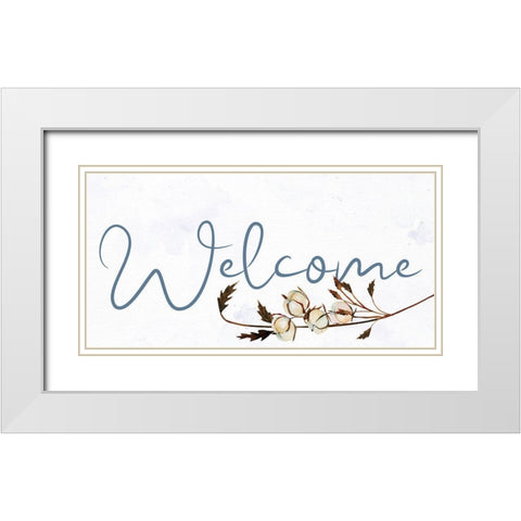 Welcome White Modern Wood Framed Art Print with Double Matting by Allen, Kimberly