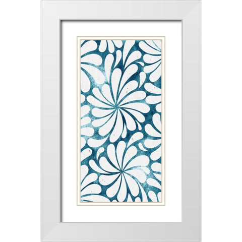 Panel Blues 1 White Modern Wood Framed Art Print with Double Matting by Allen, Kimberly