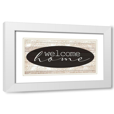 Welcome Home Wood White Modern Wood Framed Art Print with Double Matting by Allen, Kimberly