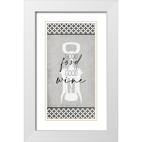 Good Times Wine 5 White Modern Wood Framed Art Print with Double Matting by Allen, Kimberly