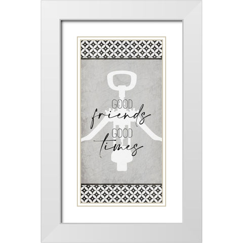 Good Times Wine 6 White Modern Wood Framed Art Print with Double Matting by Allen, Kimberly