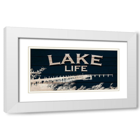 Lake Life White Modern Wood Framed Art Print with Double Matting by Allen, Kimberly