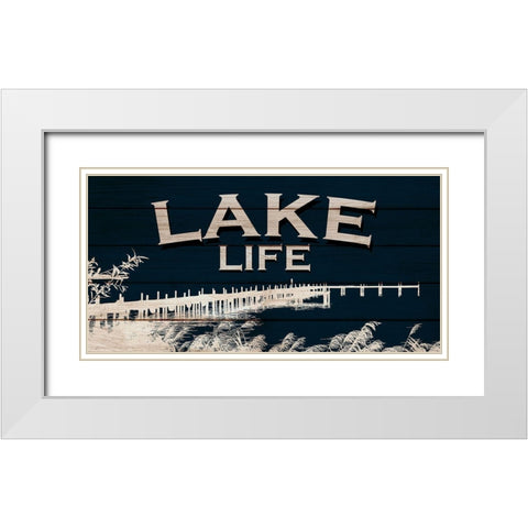 Lake Life White Modern Wood Framed Art Print with Double Matting by Allen, Kimberly