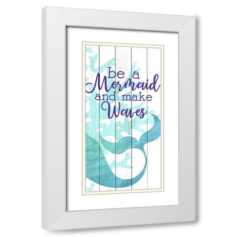 Mermaid Heart 2 White Modern Wood Framed Art Print with Double Matting by Allen, Kimberly