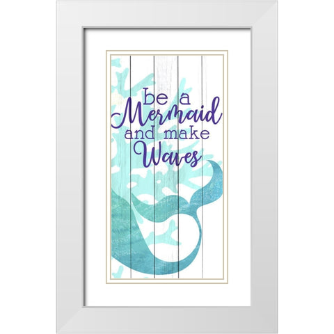 Mermaid Heart 2 White Modern Wood Framed Art Print with Double Matting by Allen, Kimberly