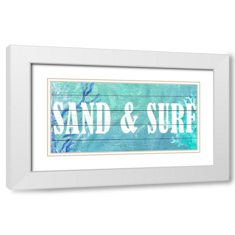 Sand and Surf White Modern Wood Framed Art Print with Double Matting by Allen, Kimberly