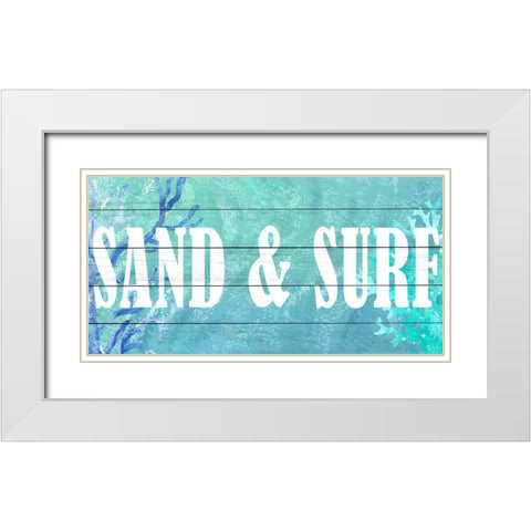 Sand and Surf White Modern Wood Framed Art Print with Double Matting by Allen, Kimberly