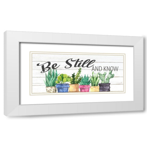 Be Still Plants White Modern Wood Framed Art Print with Double Matting by Allen, Kimberly