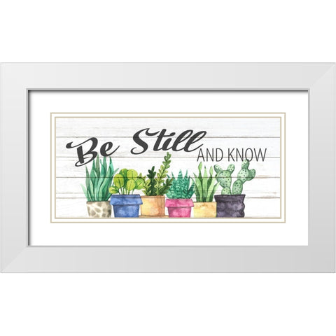 Be Still Plants White Modern Wood Framed Art Print with Double Matting by Allen, Kimberly