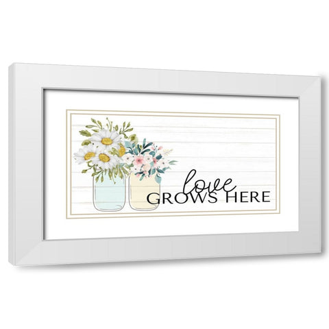 Floral Jar 7 White Modern Wood Framed Art Print with Double Matting by Allen, Kimberly