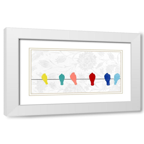 Summer Birds White Modern Wood Framed Art Print with Double Matting by Allen, Kimberly