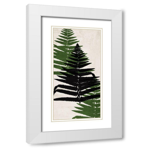 Pressed Ferns Panel 2 White Modern Wood Framed Art Print with Double Matting by Allen, Kimberly