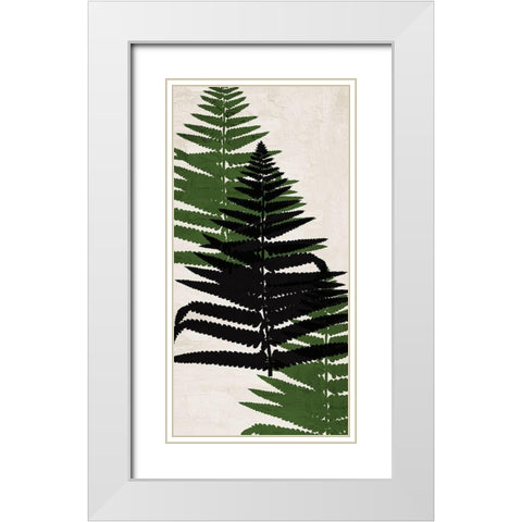 Pressed Ferns Panel 2 White Modern Wood Framed Art Print with Double Matting by Allen, Kimberly