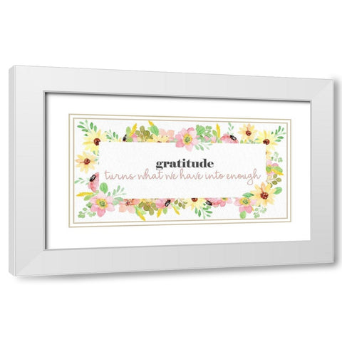 Gratitude White Modern Wood Framed Art Print with Double Matting by Allen, Kimberly