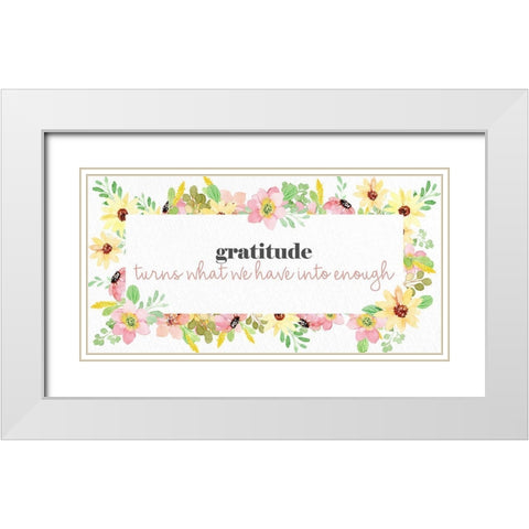 Gratitude White Modern Wood Framed Art Print with Double Matting by Allen, Kimberly