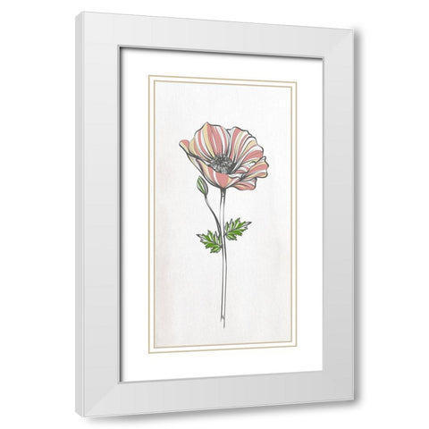 Spring Panel 1 White Modern Wood Framed Art Print with Double Matting by Allen, Kimberly