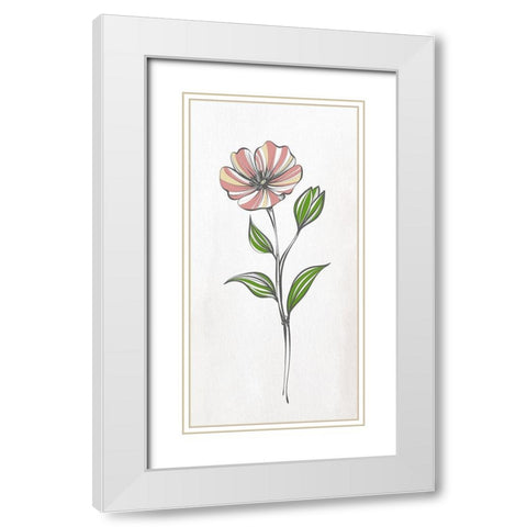 Spring Panel 2 White Modern Wood Framed Art Print with Double Matting by Allen, Kimberly