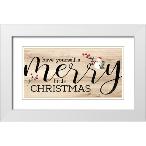A Merry Little White Modern Wood Framed Art Print with Double Matting by Allen, Kimberly