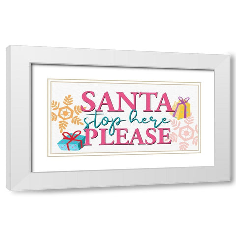 Please Stop White Modern Wood Framed Art Print with Double Matting by Allen, Kimberly