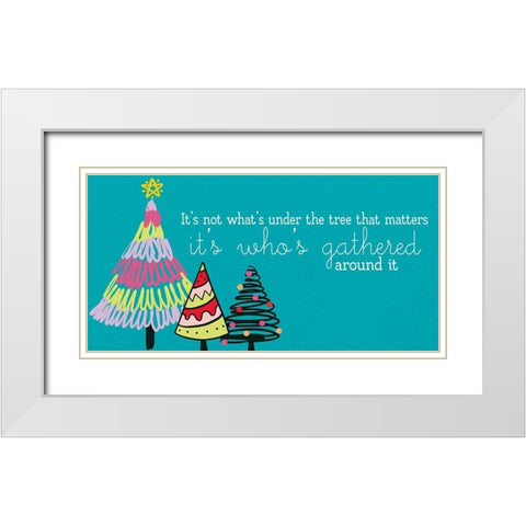 Around The Tree White Modern Wood Framed Art Print with Double Matting by Allen, Kimberly