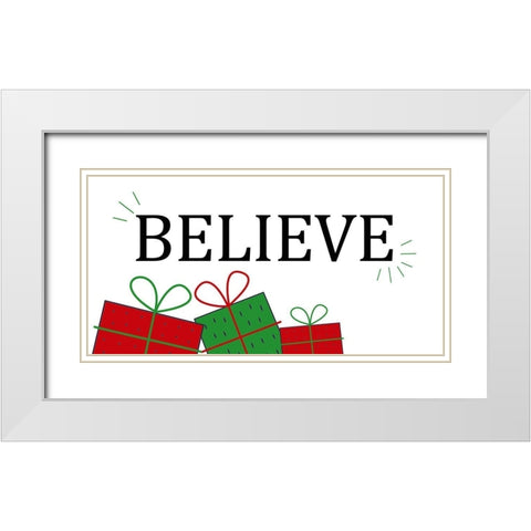 Believe Presents White Modern Wood Framed Art Print with Double Matting by Allen, Kimberly