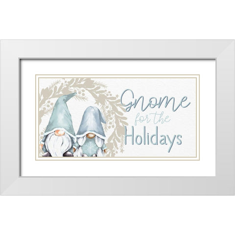 Gnome For The Holidays White Modern Wood Framed Art Print with Double Matting by Allen, Kimberly
