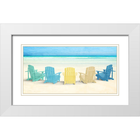 Sea View White Modern Wood Framed Art Print with Double Matting by Allen, Kimberly