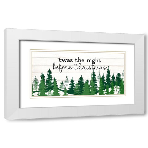 Night Before Christmas White Modern Wood Framed Art Print with Double Matting by Allen, Kimberly