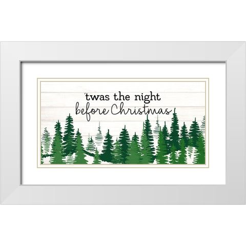 Night Before Christmas White Modern Wood Framed Art Print with Double Matting by Allen, Kimberly