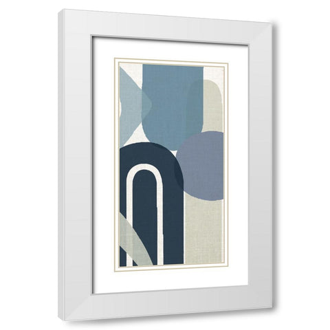 Abstract Shape Panel 1 White Modern Wood Framed Art Print with Double Matting by Allen, Kimberly
