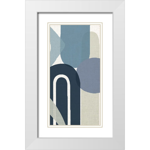 Abstract Shape Panel 1 White Modern Wood Framed Art Print with Double Matting by Allen, Kimberly