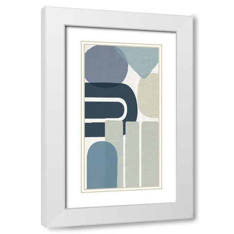 Abstract Shape Panel 2 White Modern Wood Framed Art Print with Double Matting by Allen, Kimberly