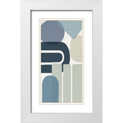 Abstract Shape Panel 2 White Modern Wood Framed Art Print with Double Matting by Allen, Kimberly