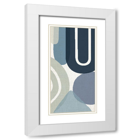Abstract Shape Panel 3 White Modern Wood Framed Art Print with Double Matting by Allen, Kimberly