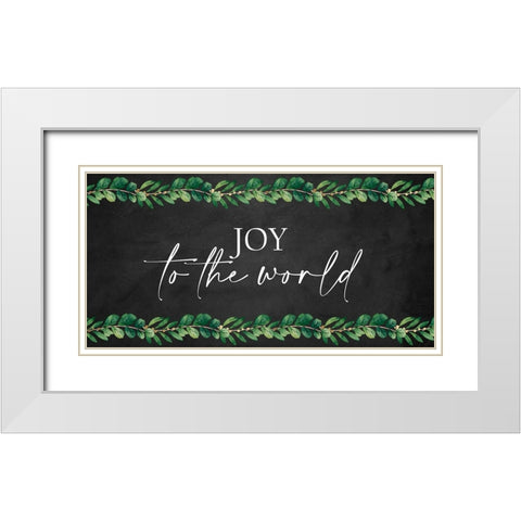Joy To The World White Modern Wood Framed Art Print with Double Matting by Allen, Kimberly