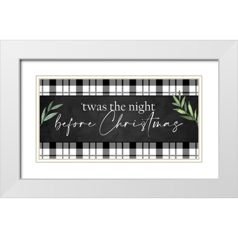 Twas The Night Before Christmas White Modern Wood Framed Art Print with Double Matting by Allen, Kimberly