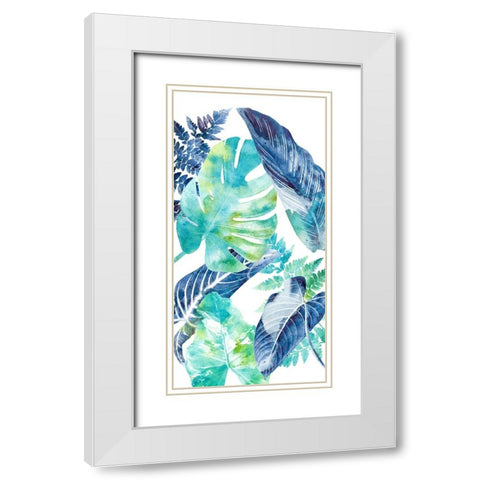 Watercolor Palm Panel 2 White Modern Wood Framed Art Print with Double Matting by Allen, Kimberly