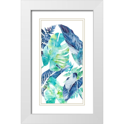 Watercolor Palm Panel 2 White Modern Wood Framed Art Print with Double Matting by Allen, Kimberly
