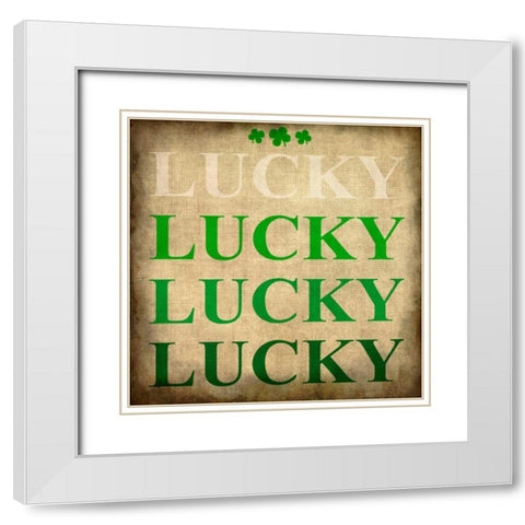 Lucky White Modern Wood Framed Art Print with Double Matting by Allen, Kimberly