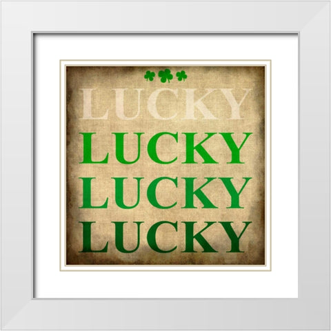 Lucky White Modern Wood Framed Art Print with Double Matting by Allen, Kimberly