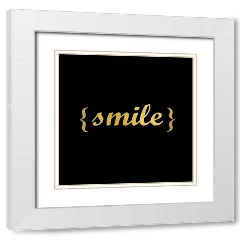 Smile White Modern Wood Framed Art Print with Double Matting by Allen, Kimberly