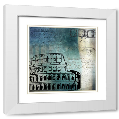 Roman Blue White Modern Wood Framed Art Print with Double Matting by Allen, Kimberly