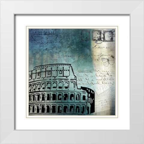 Roman Blue White Modern Wood Framed Art Print with Double Matting by Allen, Kimberly