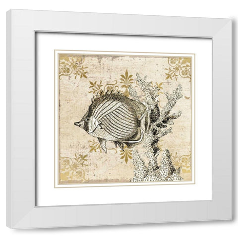 Marine Life 1 White Modern Wood Framed Art Print with Double Matting by Allen, Kimberly