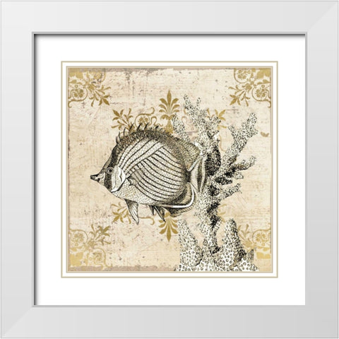 Marine Life 1 White Modern Wood Framed Art Print with Double Matting by Allen, Kimberly